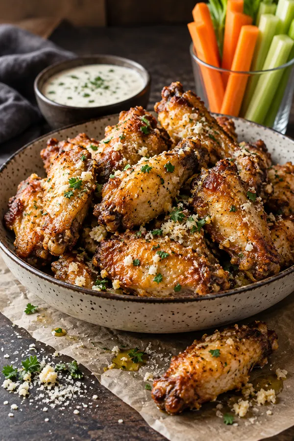 Air Fryer Garlic Parmesan Wings