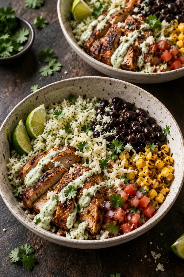 Cilantro Lime Chicken Burrito Bowls