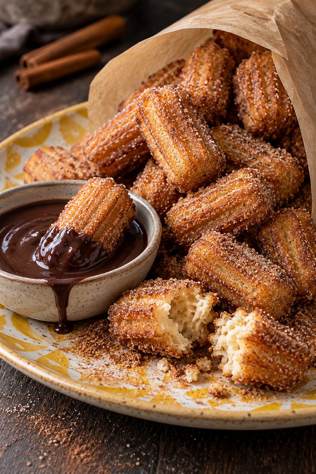 Cinnamon Sugar Protein Churro Bites