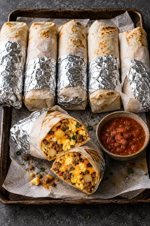 Freezer Breakfast Burritos