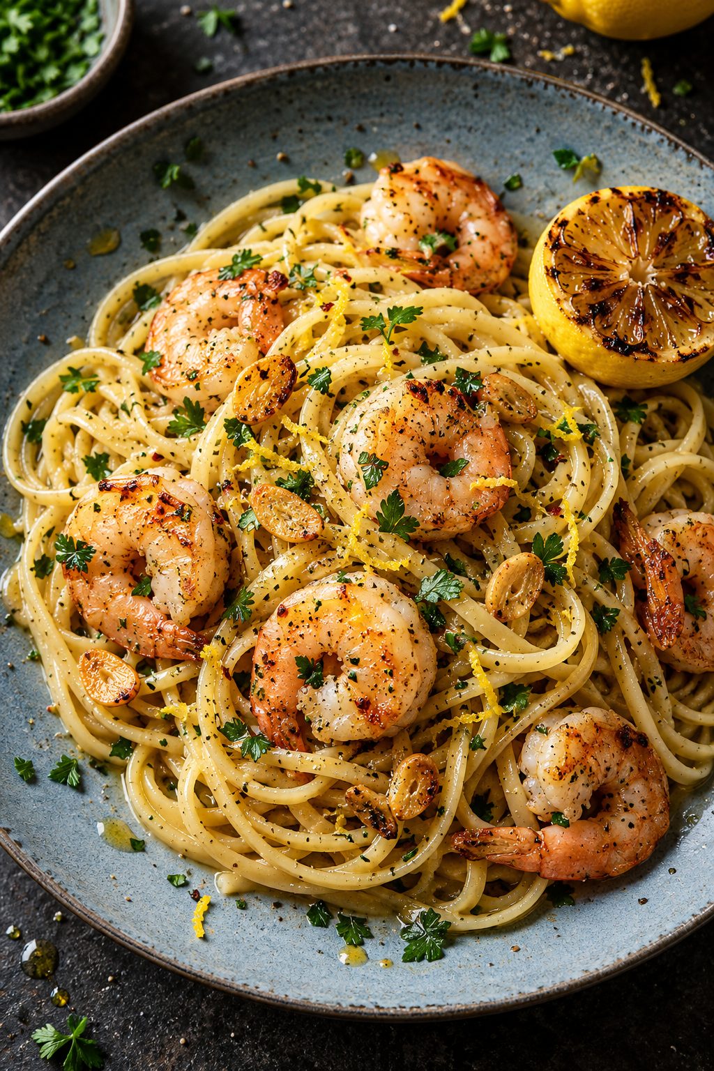 Lemon Garlic Shrimp Pasta
