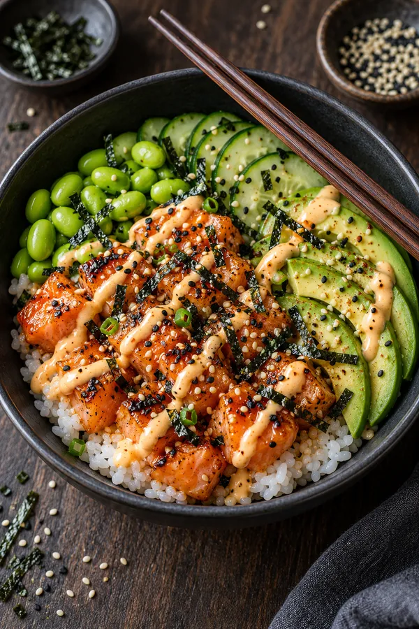 Spicy Salmon Sushi Bowls
