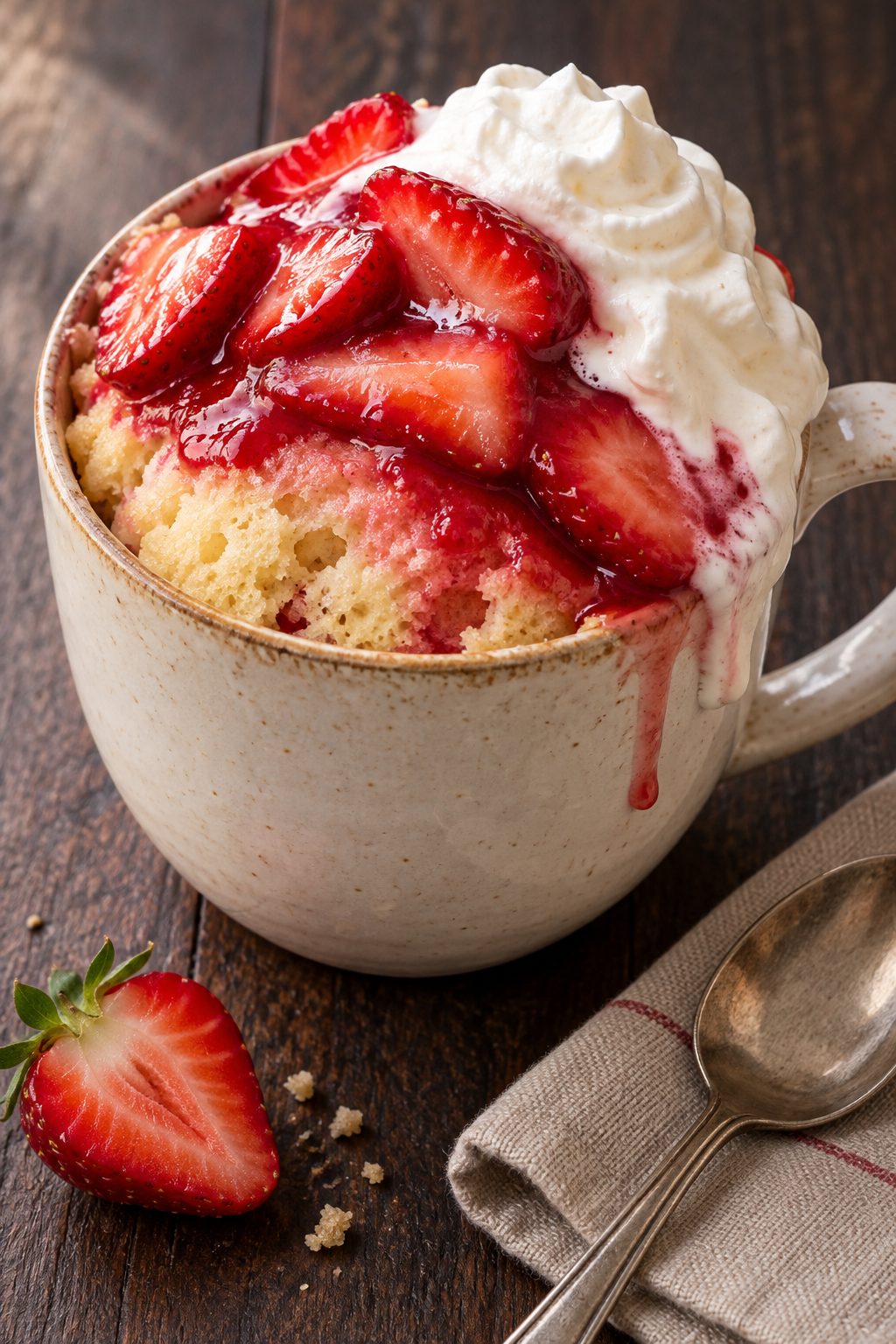 Strawberry Shortcake Protein Mug Cake