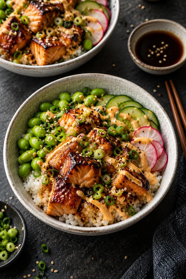 Teriyaki Salmon Rice Bowls