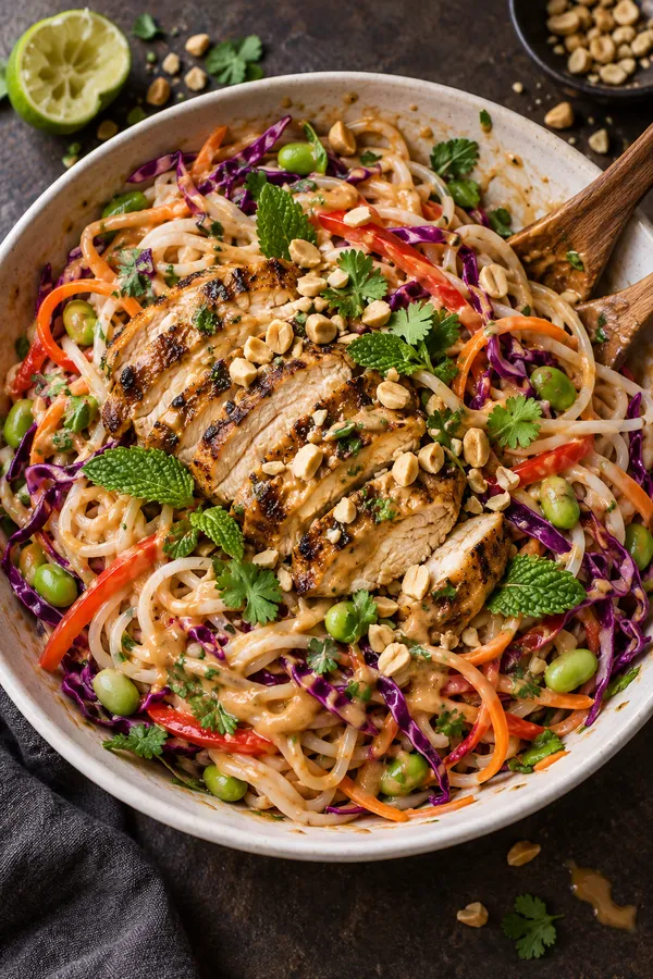 Thai Peanut Chicken Noodle Salad