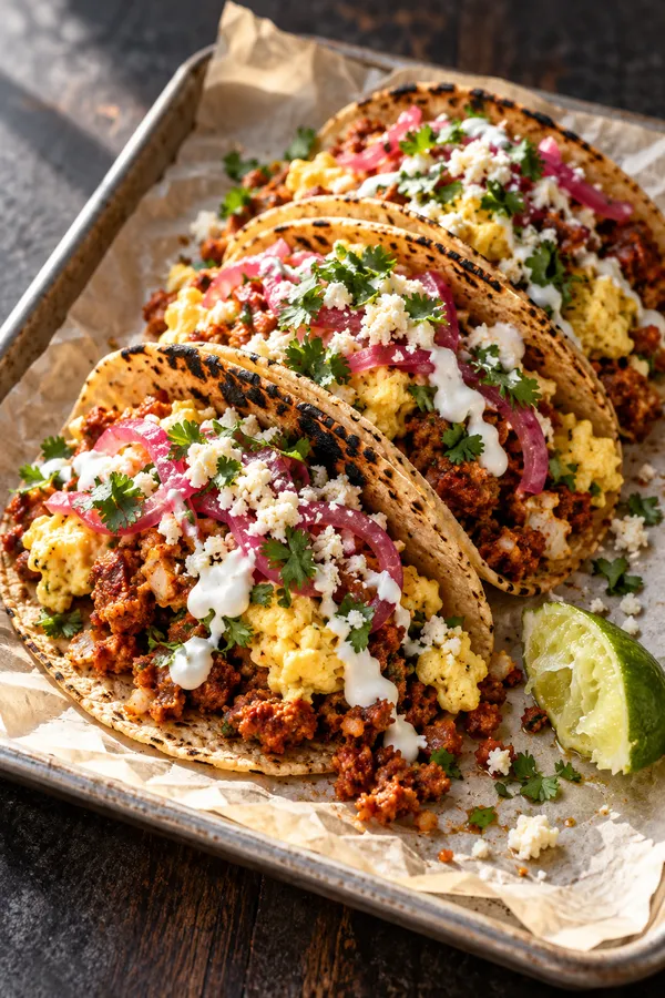 Turkey Chorizo Breakfast Tacos